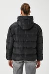 Kadın Strong Oversize Şişme Dik Kapüşonlu Siyah Mont