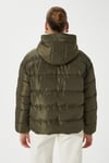 Kadın Strong Oversize Şişme Dik Kapüşonlu Haki Mont