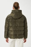 Kadın Strong Oversize Şişme Dik Kapüşonlu Haki Mont