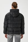 Kadın Strong Oversize Şişme Dik Kapüşonlu Siyah Mont