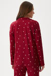 Kadın Sweety Extra Soft Bordo Kalpli Pijama Takımı