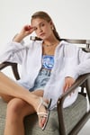 Kadın Tilda %100 Pamuk Müslin Oversize Beyaz Gömlek
