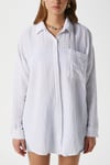 Kadın Tilda %100 Pamuk Müslin Oversize Beyaz Gömlek