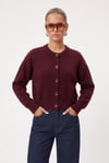 Kadın Tilia Crop Bordo Örgü Hırka