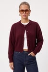 Kadın Tilia Crop Bordo Örgü Hırka