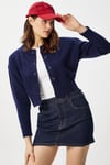 Kadın Tilia Crop Lacivert Örgü Hırka