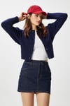 Kadın Tilia Crop Lacivert Örgü Hırka