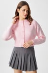 Kadın Tilia Crop Pembe Örgü Hırka
