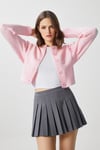 Kadın Tilia Crop Pembe Örgü Hırka