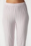 Kadın Time Yumuşak Doku Pembe Çizgili Bisiklet Yaka Kısa Kollu Alt Üst Pijama Takımı