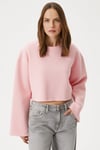 Kadın Vegas Pembe Şardonlu Crop Sweatshirt