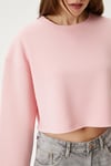 Kadın Vegas Pembe Şardonlu Crop Sweatshirt