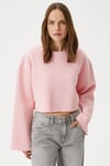 Kadın Vegas Pembe Şardonlu Crop Sweatshirt