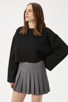 Kadın Vegas Siyah Şardonlu Crop Sweatshirt