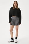 Kadın Vegas Siyah Şardonlu Crop Sweatshirt
