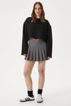 Kadın Vegas Siyah Şardonlu Crop Sweatshirt