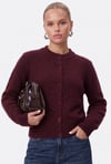 Kadın Warm Soft Dokulu Basic Bordo Triko Hırka
