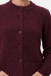 Kadın Warm Soft Dokulu Basic Bordo Triko Hırka