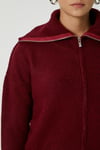 Kadın Woody Grade Bordo Çift Taraf Fermuarlı Polo Triko Hırka