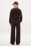 Kadın Zane Kahverengi Puantiye Detaylı Fermuarlı Sweatshirt Bel Eşofman Pantolon Alt Üst Takım