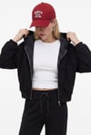 Kadın Zane Siyah Puantiye Detaylı Fermuarlı Sweatshirt Bel Eşofman Pantolon Alt Üst Takım