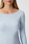 Kayık Yaka Need Uzun Kollu Açık Mavi Soft Top / Bluz