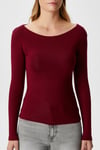 Kayık Yaka Need Uzun Kollu Bordo Soft Top / Bluz
