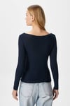Kayık Yaka Need Uzun Kollu Lacivert Soft Top / Bluz