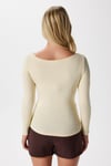 Kayık Yaka Need Uzun Kollu Tereyağı Sarısı Soft Top / Bluz