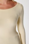 Kayık Yaka Need Uzun Kollu Tereyağı Sarısı Soft Top / Bluz