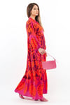 Prive Elegant %100 Viskon Maksi Boy Turuncu Uzun Yazlık Elbise