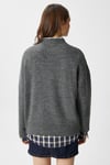 Ritnice Pntrst Antrasit Bisiklet Yaka Oversize Triko Kazak