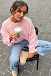 Ritnice Pntrst Pembe Bisiklet Yaka Oversize Triko Kazak