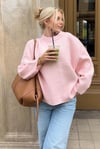 Ritnice Pntrst Pembe Bisiklet Yaka Oversize Triko Kazak