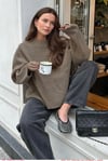 Ritnice Pntrst Vizon Bisiklet Yaka Oversize Triko Kazak