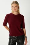 Viscose Doku Next Premium Selection Bordo Yarım Kol Triko Kazak