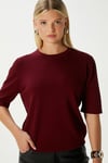 Viscose Doku Next Premium Selection Bordo Yarım Kol Triko Kazak