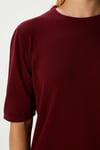 Viscose Doku Next Premium Selection Bordo Yarım Kol Triko Kazak