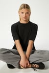 Viscose Doku Next Premium Selection Siyah Yarım Kol Triko Kazak