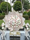 41'li Şakayık Açık Soft Pembe Krem Kız İsteme Seti, 80 Madlen Çikolata & Anne Çiçekleri