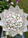 41'li Şakayık Açık Soft Pembe Krem Kız İsteme Seti, 80 Madlen Çikolata & Anne Çiçekleri