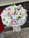 Blush Senfoni Zengin Çiçekli Yapay Çiçek İsteme Buketi