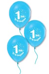 1 Yaş Mavi Balon 10 Adet Iyiki Doğdun Baskılı Erkek Bebek 30 Cm Doğum Günü Parti Balonu Ilk Yaş