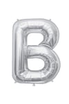 100 cm Gümüş Büyük Boy Gri 40 Inç Silver B Harfi Folyo Balon