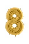 100cm Büyük Folyo Balon 40 Inc Sarı Altın Gold 8 Rakamı