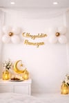 11 Parça Hoşgeldin Ramazan Süsleme Seti 8 Beyaz 2 Gold Krom Balon Demeti Süsü Yeni Sezon İftar Dekor