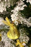 12 Li Çan Süs 4x3.5 Cm Gold Renk Altın Sarısı Kurdele Fiyonklu Yılbaşı Çam Ağacı Süsü Yeni Yıl Ağaç