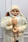 120 Cm Lüx Dev Büyük Boy Noel Baba Kahverengi Krem Kıyafetli Kızaklı Bohçalı Yeni Yıl Yılbaşı Süsü