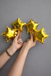 13 Cm Gold Yıldız Folyo Balon Seti 6 Adet 5″ Küçük Yıldız Doğum Günü Parti Ramazan Özel Gün Süsleri