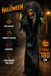 180 Cm Konuşan Işıklı Dev Cadı Dekor Sese ve Harekete Duyarlı Halloween Partisi Cadılar Bayramı